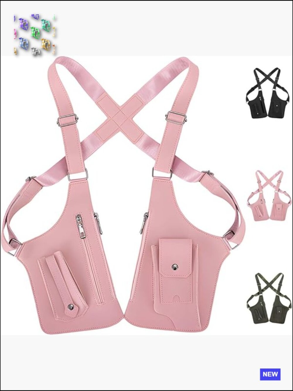 Adjustable Leather Anti-Theft Holster Crossbody Bag with Hidden Pockets